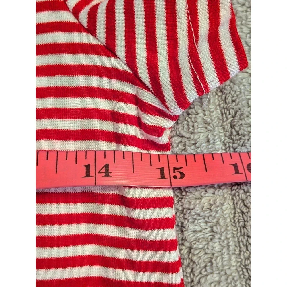 Talbots Petites Red White Striped Sequin Seahorse Nautical TShirt‎ Size P - Picture 8 of 8